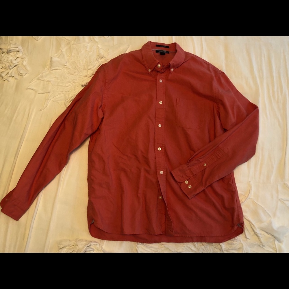 Men’s Red Lands’ End Sail Rigger Oxford